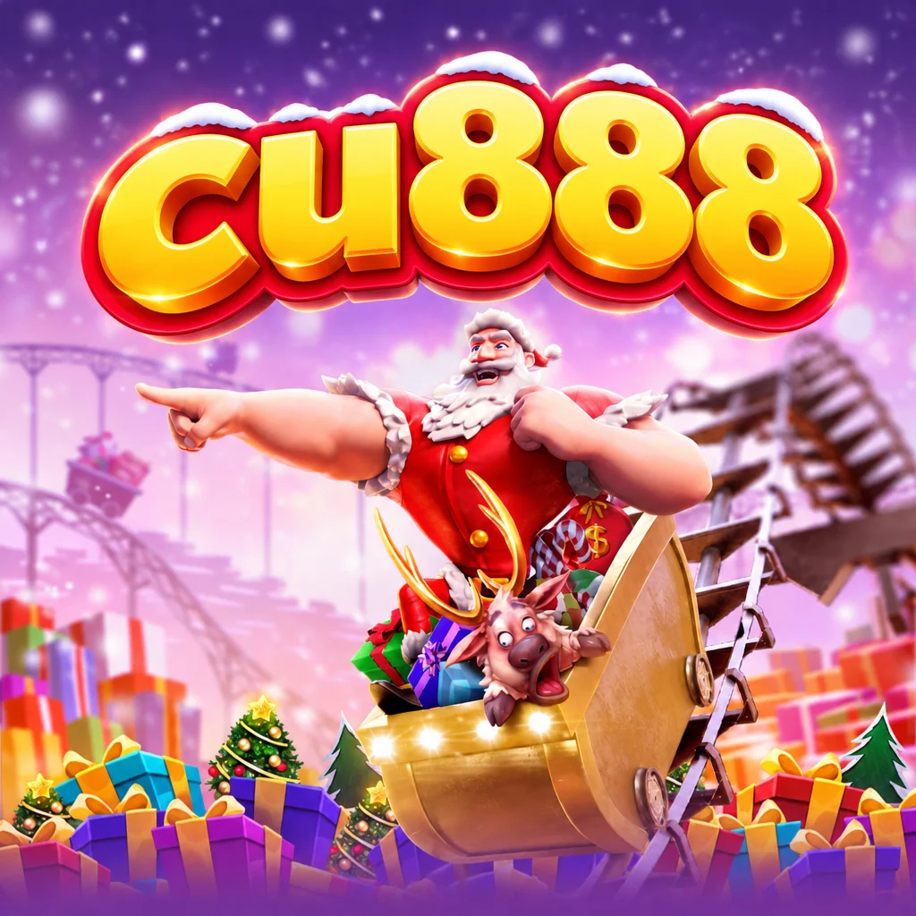 cu888 Santa's Gift Rush menampilkan Sinterklas di atas kereta luncur